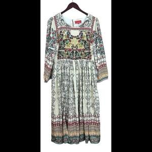 NWT Anthropologie Bhanuni by Jyoti Avery Far Fields Beaded Midi Dress Sz 10